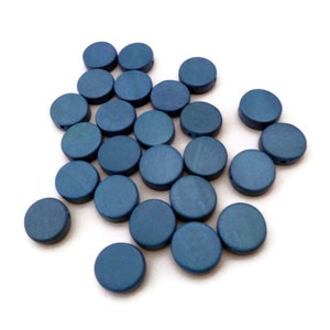 Blue Grey Wood Bead - Wood Beads - Blue Grey Bead - 16 inch Strand - 15 mm - Wooden Bead - Disc Bead - Wood Disc - Light Blue Beads
