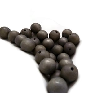 Light Grey Wooden Bead - Wood Beads - Grey Bead - 16 in. Strand - 12 mm - Wooden Bead - Round Wood Bead