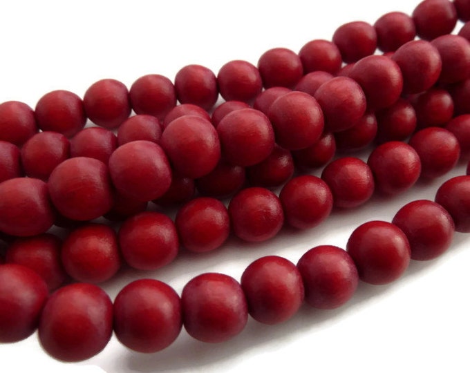 Cranberry Red Wooden Bead Wood Beads Red Wood Bead Red Bead 16 In