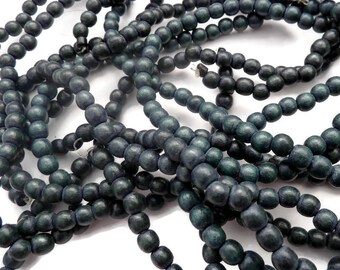 6 mm Dark Gray Beads - Wooden Beads - Gray Beads - Small Beads - 16 in. Strand - Wood Bead - Round Bead - Round Wooden - Jewelry Making