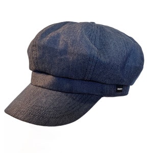 Mens Blue Denim Baker Boy Cap Newsboy Hat