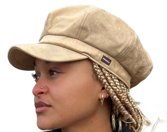 Baker Boy Hat Sand Faux Suede Newsboy Cap CRAGGI Hats