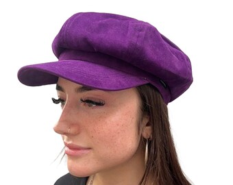 Chapeau gavroche en velours violet Baker boy CRAGGI