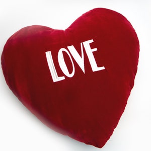 Love Heart Cushion Emoji Pillow Red Velvet image 1