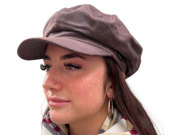 Baker Boy Hat Newsboy Cap Brown Waxed Cotton Showerproof Hat