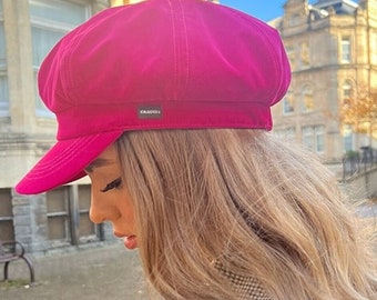 Velvet Baker Boy Hat Pink Velvet Newsboy Cap CRAGGI Hat