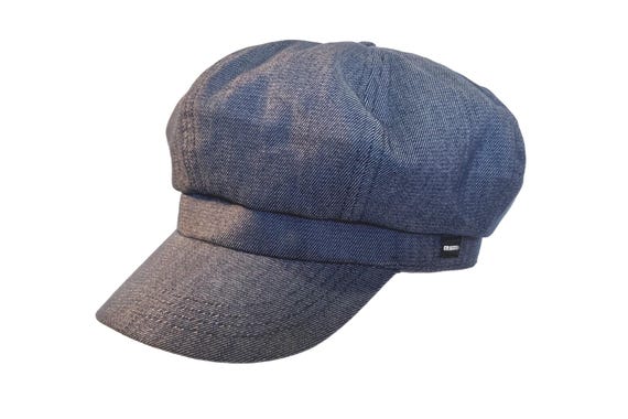 Denim Baker Boy Hat Blue Washed Denim Newsboy Cap - Etsy