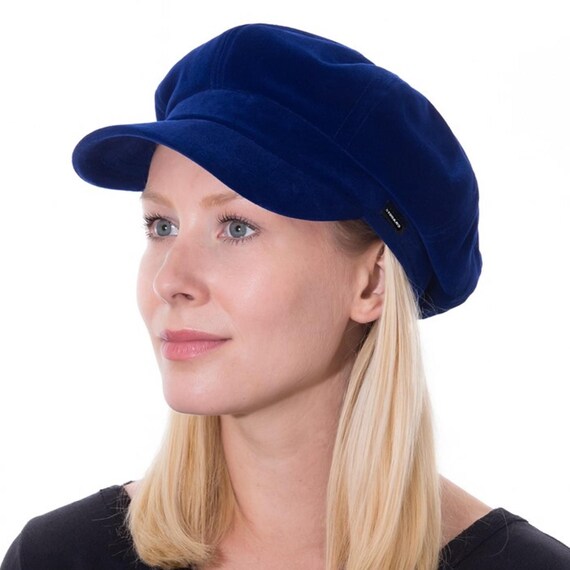 Blue Velvet Baker Boy Hat : Velvet Newsboy Cap by CRAGGI - Etsy display picture 1