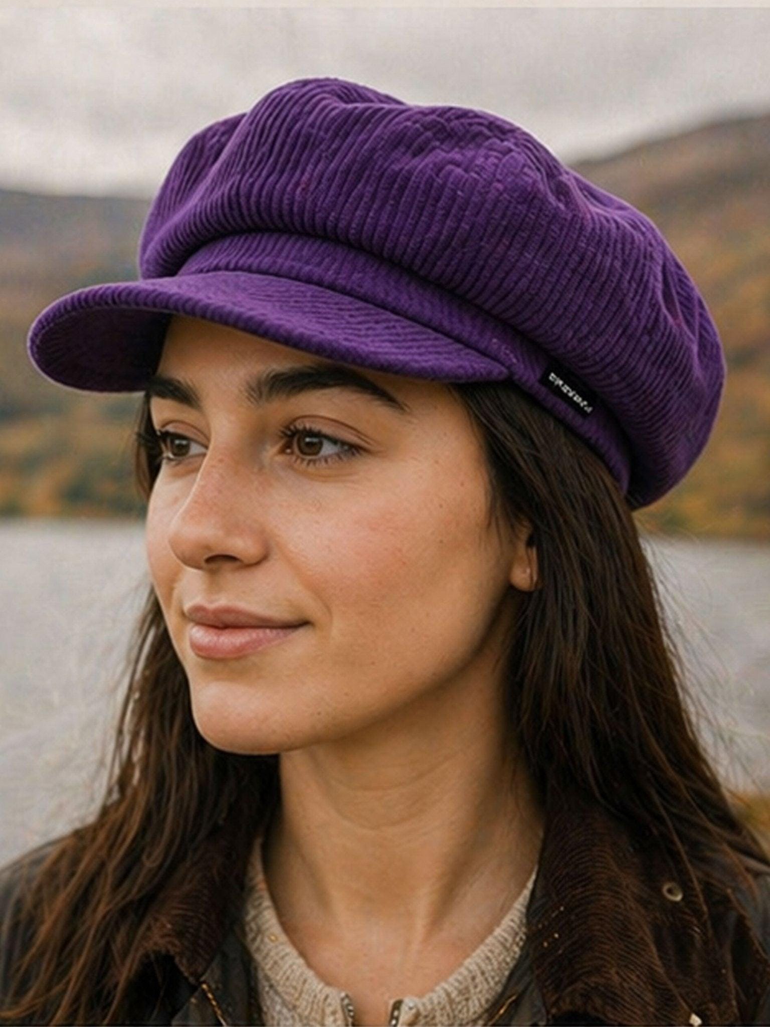 Nordstrom Purple Corduroy Baker Boy Cap BarneyStreet - Etsy main image 2