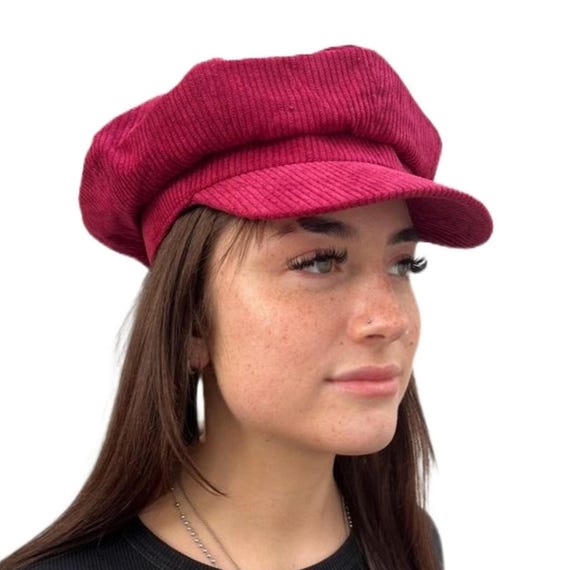 Corduroy newsboy cap