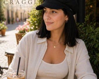 Craggi Denim ladies Baker Boy Hat womens Newsboy Cap Charcoal Black