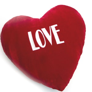 Love Heart Cushion Emoji Pillow Red Velvet image 2