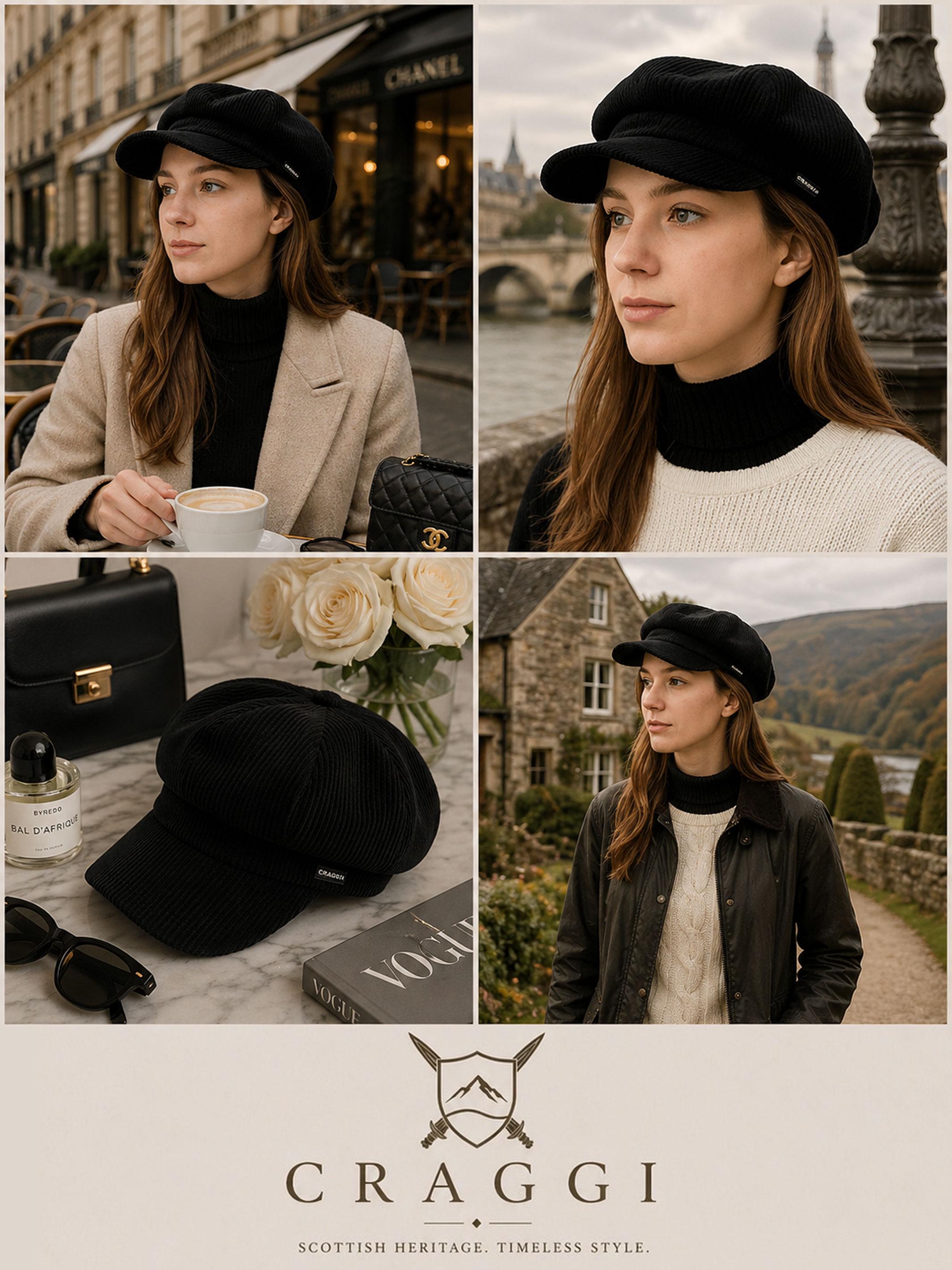 Free People Black Corduroy Newsboy Cap Slouchy Baker Boy Hat One Size Cord Baker Boy Hat Black Corduroy Newsboy Cap by CRAGGI - Etsy main image 2