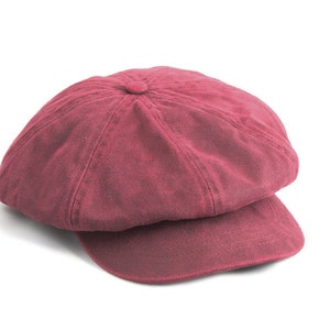 Casquette gavroche effet cire rose rouge Baker Boy image 6