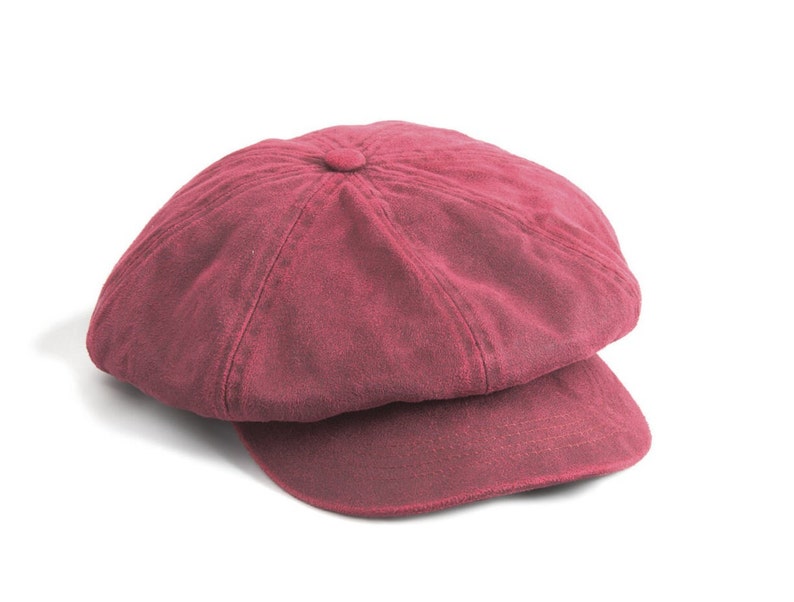 Casquette gavroche effet cire rose rouge Baker Boy image 6