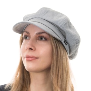 Cappello Baker Boy Berretto Newsboy Cappello Denim Grigio Lavato
