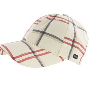 Baseball Cap Trucker Sports Hat Red Blue Check Cap