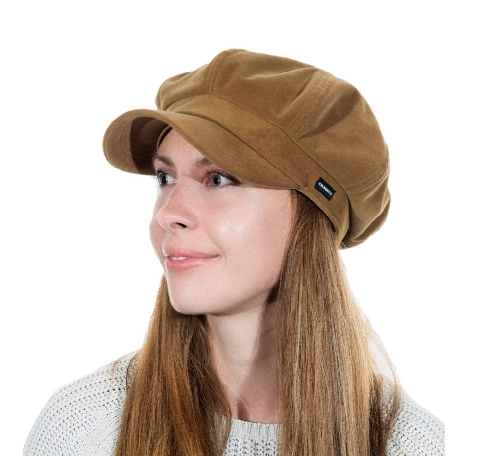 Velvet Baker Boy Hat: Gold Brown Newsboy Cap by CRAGGI - Etsy display picture 1