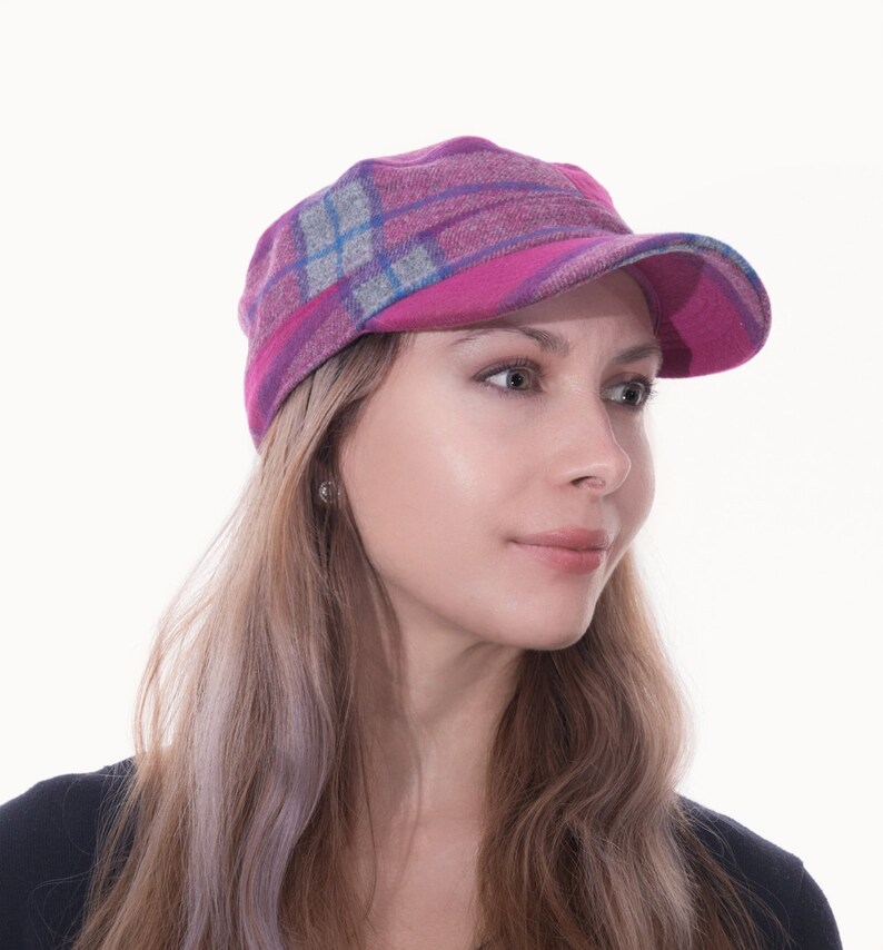 Pink Tweed Newsboy Cap Military style Baker Boy Cap Country Etsy