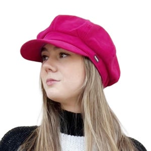 Velvet Baker Boy Hat Pink Velvet Newsboy Cap CRAGGI Hat