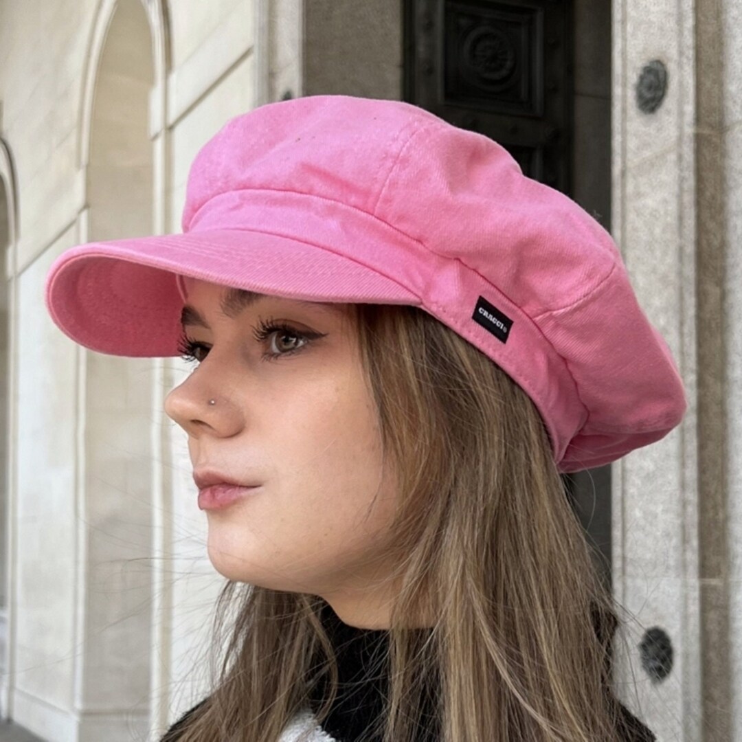 Baker Boy Hat Pink Newsboy Cap Pink Washed Denim Hat Etsy
