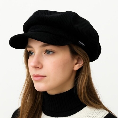 Cord Baker Boy Hat Black Corduroy Newsboy Cap by CRAGGI - Etsy