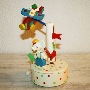Wooden Music box, SEVI Italy 80s, original box, Collectible music box,  vintage carillon, Christmas gift, Gift for her, children gift