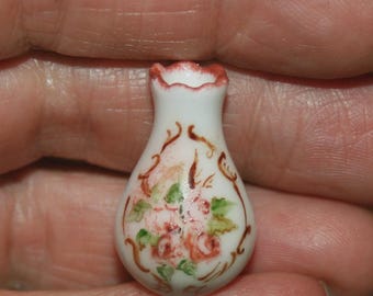 Handbeschilderde keramische vaas met bloem -accessoire POPPENHUIS MINIATUUR- Artisan Handmade schaal 1:12 -CosediunaltroMondo, Italië