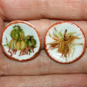 Dollhouse Miniatures &quot; Handpainted ceramic dishes &quot; Artisan Handmade Miniature in 12th scale. From CosediunaltroMondo Italy
