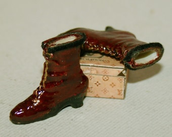 1/12 Puppenhaus Miniatur Regenstiefel Aus Gummi – Rot, Perfekt Für Garten- Und Hof-Dekoration