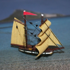 1:12 scale sailing ship -DOLLHOUSE MINIATURES  Artisan Handmade Miniature in 12th scale- CosediunaltroMondo Italy