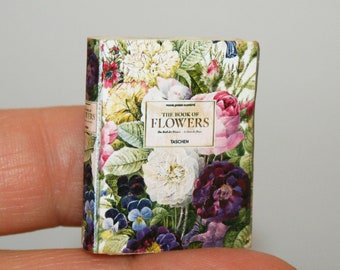 Flowers Book, FIO47 -DOLLHOUSE Miniature BOOKS - Artisan Handmade Miniatures  - 12th scale -CosediunaltroMondo Italy