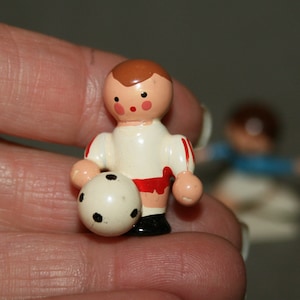 Wooden football players/ Miniature figurine/Sevi Italy/Wood toys/Hand painted/ Christmas gift /Accessories for wooden showcase