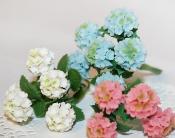 Hydrangea flower Stems - Dollhouse miniature flowers - Handmade Miniatures 1:12 scale-CosediunaltroMondo-gift