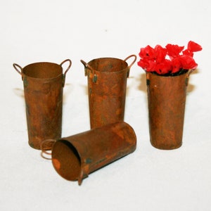 Dolls House Aged Rusty Tall Tin Bucket Miniature Old Fashioned 1:12 Accessory DOLLHOUSE MINIATURES - Miniature -CosediunaltroMondo Italy