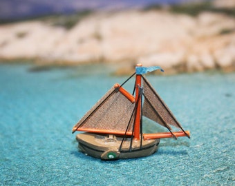 1:12 scale sailing boat -DOLLHOUSE MINIATURES  Artisan Handmade Miniature in 12th scale- CosediunaltroMondo Italy