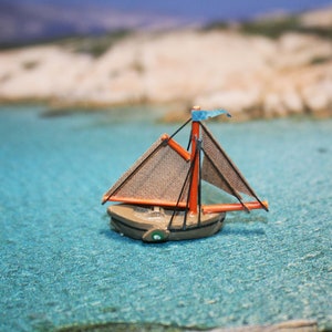1:12 scale sailing boat -DOLLHOUSE MINIATURES  Artisan Handmade Miniature in 12th scale- CosediunaltroMondo Italy