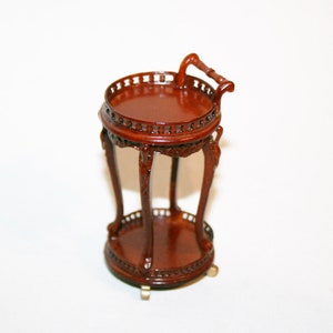 Tea Trolley Cart -walnut -DOLLHOUSE MINIATURES -Artisan Handmade Miniature in 12th scale. From CosediunaltroMondo Italy