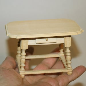 DOLLHOUSE MINIATURES &quot; Kitchen table, natural wood &quot; - Artisan Handmade Miniature /12th scale/ From CosediunaltroMondo Italy