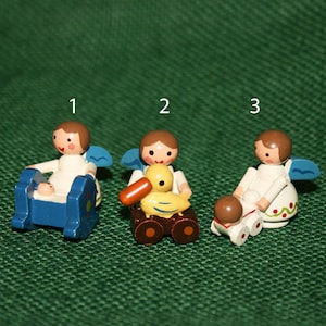 Wooden angels, accessories for wooden showcase/Sevi Italy/ Christmas gift/ Gift for her/ Miniature Wood toys/ Hand painted
