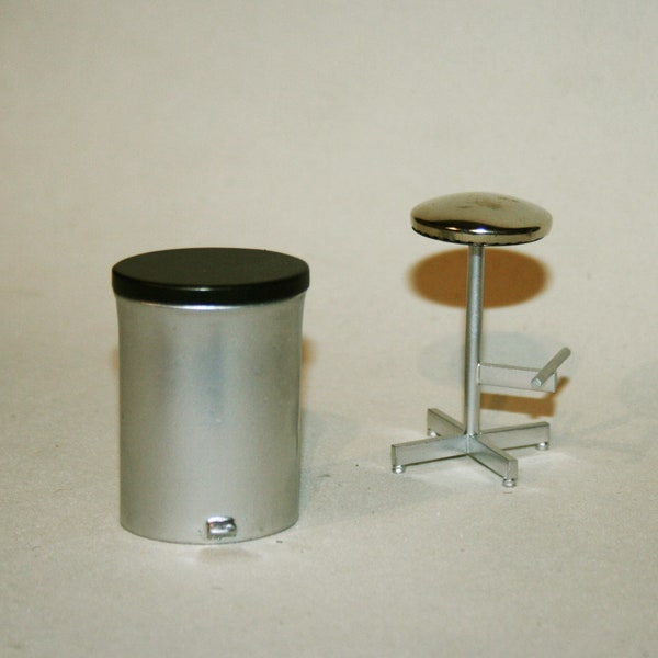 Bin or stool, plastic - Modern furniture kitchen accessories -DOLLHOUSE MINIATURES-Artisan Handmade Miniature -12th scale-CosediunaltroMondo