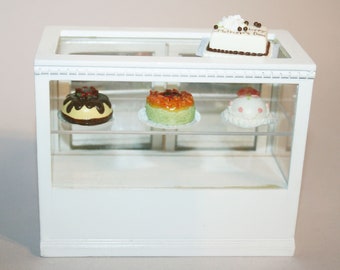 DOLLHOUSE MINIATURES " Tall Display Counter for Bakery Store or Shop " Artisan Handmade Miniature in 12th scale. From CosediunaltroMondo