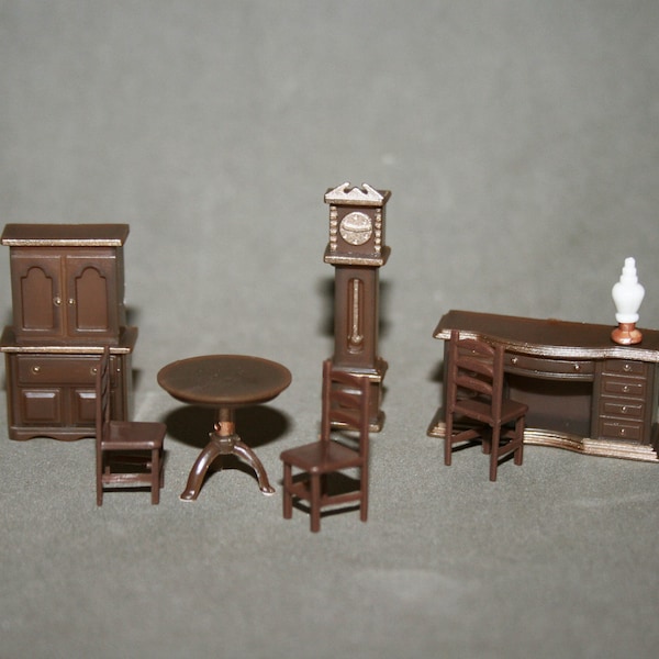 Dollhouse Miniature Dining Room -Quarter Inch scale- 1/4 Quarter Scale Furniture 1:48 -CosediunaltroMondo Italy