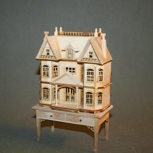Small, baby house and table - natural wood -DOLL HOUSE Miniature furniture - Artisan Handmade Miniature 1:12 scale CosediunaltroMondo