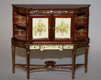 DOLLHOUSE MINIATURES Furniture, handpainted cabinet - Artisan Handmade Miniature in 12th scale. From CosediunaltroMondo Italy