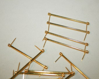 12 Brass Stair Rods, Dolls House Miniature Staircase Runner Carpet - 1:12 scale. From CosediunaltroMondo Italy