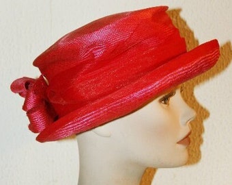 2 Chapeaux De Paille Rouge Betmar NY Neufs - Dans Boîte Violette Originale