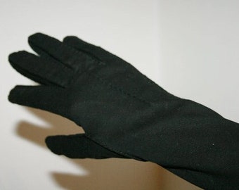 Black Cotton Gloves, Made in Italy- Women's Gloves -Unworn- Gift for Her - Timeless Gift - Fashion Gloves - Vintage 70s