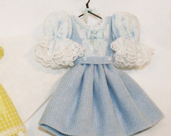 DOLLHOUSE MINIATURES " Child DRESS, Light blue color " Artisan Handmade Miniature in 12th scale. From CosediunaltroMondo