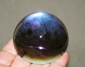 Dome paperweight, aurora borealis - desk decor - vintage art glass -Made in Italy -Gift for her-Gift for him-Christmas gift